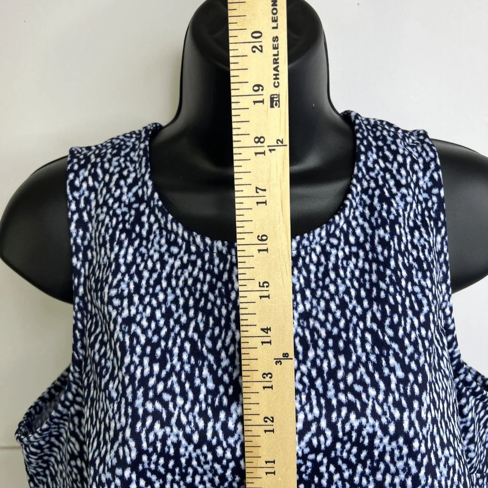 Michael Kors (MK)‎ Women's Printed Blue Tank Top Zipper Back Size Large~NWT
